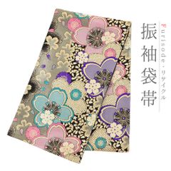 袋帯 六通袋帯 西陣織 市松柄 フォーマル 茶会 着物 cm 正絹 ベージュ KO]未使用 着物 袋帯 六通柄 正絹 西陣織 格子柄 朱子地 錦織