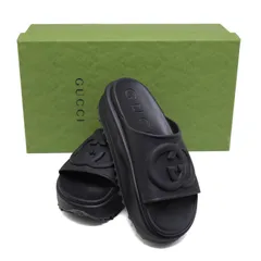 良品✨　GUCCI グッチ　GG サンダル　ミュール　ヒール　ブラック　23㎝ GUCCI グッチ ヒール ブラック ハイヒール サンダル 靴