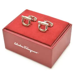 サルヴァトーレ フェラガモ カフス レッド シルバー金具 フェラガモ☆カフス Salvatore Ferragamo シルバー メンズ