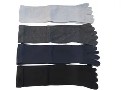 靴下 Wサポート付き5本指かかと無ソックス 25～27cm 4色（4足セット）