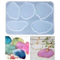 【Ever garden】 アゲートスライス シリコンモールド レジン UVレジン エポキシ樹脂 アロマストーン 手作り 石鹸 キャンドル 樹脂 粘土 オルゴナイト 型 抜き型 コースター 置き皿 皿 1