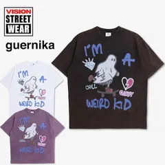 新品 メンズ vision street wear ヴィジョン guernika ゲルニカ コラボ 半袖 Tシャツ 半袖Tシャツ ティーシャツ オバケ お化け ゴースト スケーター イラスト プリント ウォッシュ加工 オーバーサイズ ユニセックス レディース
