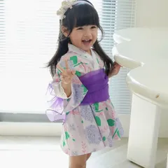 ☆ パープル22 ☆ 120CM ☆ 浴衣 子供 女の子 浴衣 子供 女の子 ゆかた 浴衣ドレス 帯 帯付き 和服 和装 和風 和 子供服 子ども服 帯セット リボン りぼん キッズ こども 子ども かわいい 可愛い 温泉 夏祭り 風呂