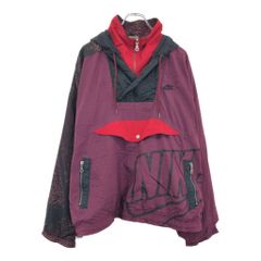 90年代 NIKE ナイキ アノラックパーカージャケット スポーツ ワインレッド(メンズ XL)中古 古着 U7563のサムネイル