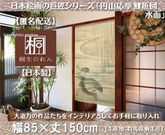 【MINIBOX のれん制作工房 正規販売店】【匿名配送ネコポス全国送料無料】のれん「円山応挙 鯉魚図 水面」85x150cm【日本製】和風 暖簾 家紋 目隠し【20240419】