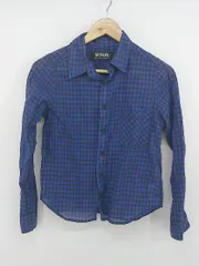 ◇ RNA アールエヌエー ギンガムチェック 長袖 シャツ サイズM ブルー ダークブラウン系 レディース P  【1212200004927】