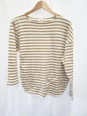 ◇ Θ UNITED ARROWS ユナイテッドアローズ ボーダー柄 長袖 ロンＴ カットソー サイズS ブラウン系 レディース E  【1508060005199】