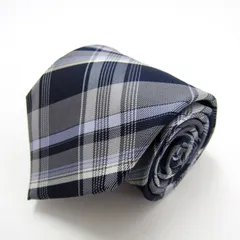 オリヒカ ブランド ネクタイ シルク チェック柄 格子柄 PO メンズ ネイビー ORIHICA 【中古】