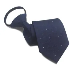 【簡単着用】【ネクタイ】ネイビーブルーの波紋　ワンタッチネクタイ　ジッパー