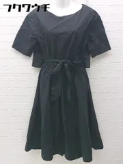 ◇ ◎ nano universe ナノユニバース 半袖 膝下 ワンピース サイズ36 ブラック レディース 【中古】 【1002801731182】