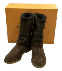 LOUIS VUITTON ムートンブーツ　モノグラム　ブラウン　サイズ34 LOUIS VUITTON ムートンブーツ モノグラム ブラウン サイズ34