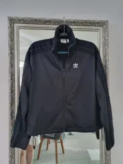 adidas(アディダス) 黒 3本線 レース トラック ジャケット XS