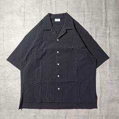 希少!!】FLAX ブラックリネン 半袖 開襟 リネンシャツ M 大人古着