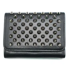 Christian Louboutin クリスチャンルブタン スパイクスタッズ コンパクトレザーウォレット 財布 ブラックのサムネイル