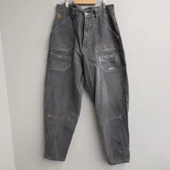 M9128  【90'sヴィンテージ】HOBO DNM ホーボー バギー パンツ ブラック ワイド デニムパンツ カーゴ メンズ 36 L相当 綿 ストリートのサムネイル