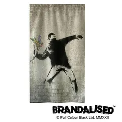 送料無料　のれん　タペストリー　バンクシー　"flower bomber"　スクリーン 2022秋冬新作　覆面アーティスト・バンクシー(Banksy) のグラフィティ写真を使用したアイテムのサムネイル