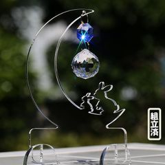 スタンドサンキャッチャー◆オリジナルクリスタル＆スワロフスキー☆うさぎの親子