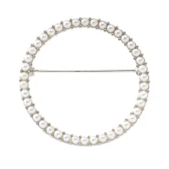 【シルバー×パール×ワンサイズ】[Cream dot. クリームドット公式]  ブローチ フォーマル 卒業式 卒園式 入学式 入園式 ママスーツ コサージュ パール ビジュー サークル 華やか ピン 上品 エレガント キュービックジルコニア 大人