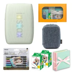 【ギフト チェキB】富士フィルム（フジフィルム）チェキ スマートフォン用プリンター instax mini Link3 グリーン ケース付きギフトBOXセット