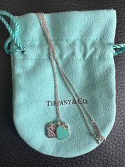 【美品】ティファニー リターントゥ 緑 ダブルハート ネックレス SV925 美品】ティファニー リターントゥ 緑 ダブルハート ネックレス SV925