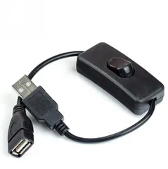 USB Aオス-Aメス 給電専用 延長ケーブル ブラック オン/オフ スイッチ付き 電源スイッチ[定形外郵便、送料無料]mer001