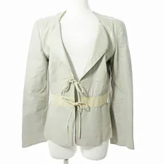 ジョルジオアルマーニ GIORGIO ARMANI 本革 ラムレザー ジャケット 革ジャン 薄手 前開き ベージュ 42 国内正規品 0709 ■GY26のサムネイル
