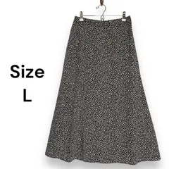 【美品　タグ付き】no Brand　ノーブランド　プリント　ロング　フレア　スカート