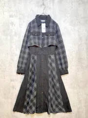 新品 axes femme アクシーズファム IM361X77 定価6600円 起毛チェックバイカラー ワンピース sizeF/黒 ■■レディース