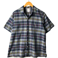 古着 ブルックスブラザーズ Brooks Brothers REGENT FIT チェック柄 半袖 オープンカラー コットンシャツ ボックスシャツ/eaa565898