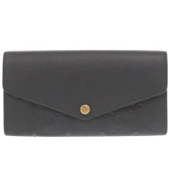 美品 ルイ ヴィトン ポルトフォイユ サラ モノグラムアンプラント ブラック M61182 ICチップ 長財布 LV 1742 LOUIS VUITTON