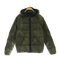 ディーゼル DIESEL カモフラ ダウンジャケット フード ジップアップ ナイロン XXS カーキ 黒 ブラック /ES ■OSのサムネイル