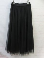 【中古】タグ付 Spick and Span スピックアンドスパン ロングチュールスカート 24060200400030 ブラック 38 991845889のサムネイル
