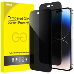 JEDirect iPhone14ProMax 6.7インチ用 (14 Pro Max) プライバシーフィルム 全面保護 覗き見防止 強化ガラスフィルム 隅々までカバー ケースに干渉なし 2枚セット