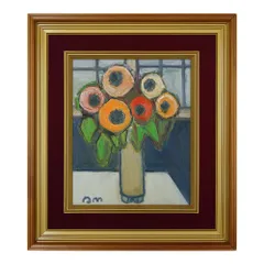 ココ 油絵 花の絵「紅白」F3号 未使用額縁入り （匿名配送） Amazon.co.jp: 桑山茂 油絵額F6金 「赤い花」 : ホーム＆キッチン