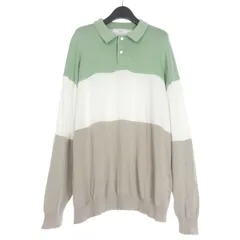 グラフペーパー Graphpaper 22SS Suvin Tricolor Oversized L/S Polo ニットポロシャツ 長袖 F マルチカラー GM221-80128のサムネイル