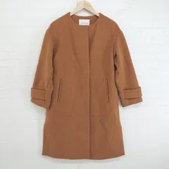 ◇ green label relaxing グリーンレーベル UNITED ARROWS 長袖 ノーカラー コート サイズ38 キャメル レディース E  【1304200048909】