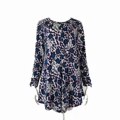 希少リバーシブル】ブルーフォックス × 袖ヒョウ柄シェブロンデザインM相当