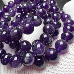 ウルグアイ産 濃いカラー アメジスト 10mm 1連 ブレスレット2本セット 濃いカラー