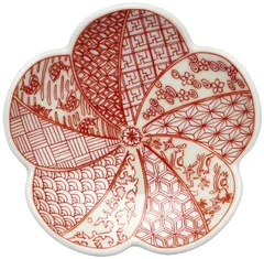 1069 幸楽窯有田焼伊万里 色絵 梅にうぐいす 羽子板6客