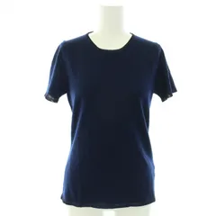 アルマーニ コレツィオーニ ARMANI COLLEZIONI ニット セーター Tシャツ ラウンドネック 半袖 無地 ハイゲージ ウール 40 S 紺 ネイビー /YTのサムネイル
