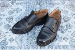 【良品】PARABOOT パラブーツ WILLIAM ウィリアム ダブルモンク ストラップ ストレート 黒 ブラック UK6.5 / 25cm【W2905】