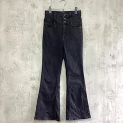 JEANASIS  ジーナシス　ハイウエストフレアデニムパンツ　黒　レディース　Mサイズ