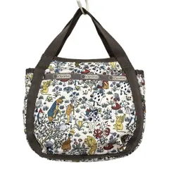 LESPORTSAC(レスポートサック) ハンドバッグ - ダークブラウン×アイボリー×マルチ 不思議の国のアリス