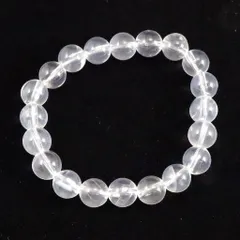 米国アーカンソー州産水晶 10ミリ玉ブレスレット 証明書付 27.9ｇ 【榎本通商12553】