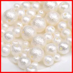 12mm約370粒 ラウンド 10mm 丸玉 8mm 手芸材料 6mm DIY用 4mm 樹脂パール セット 手作りアクセサリー アソート ハンドメード コットンパール風ビーズ 手芸用品 両穴