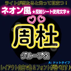 rネオン風反射うちわ文字■周杜しゅうといの猪俣■timelesz　パーツごとにレイアウト自由でネオン文字A豆電球風ドットタイプ4フォント２色から選べる♪　屋外対応KDハングル反射うちわ文字ファンサ文字スローガン文字パネル文字連結文字