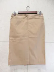 PS paul smith women ピーエスポールスミスウィメン タイトスカート パイピング ひざ丈 無地 キャメル 38サイズ