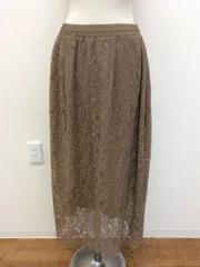 アースミュージック＆エコロジー　タグ付き！ 甘い茶色のレーススカート ウエストゴム 
