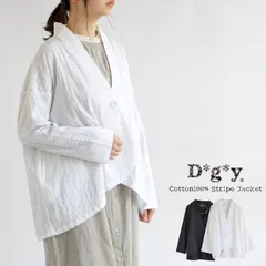 【アウトレット価格】【送料無料】 D*g*y コットン リップルストライプ キモノカラー ジャケット 春 夏 秋 アウター 上着 羽織り dgy＃W1Q1 88-D9068[M便 1/1]