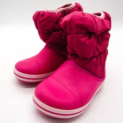 クロックス スノーブーツ スノトレ 14613 靴 シューズ キッズ 女の子用 C6サイズ ピンク crocs 【中古】
